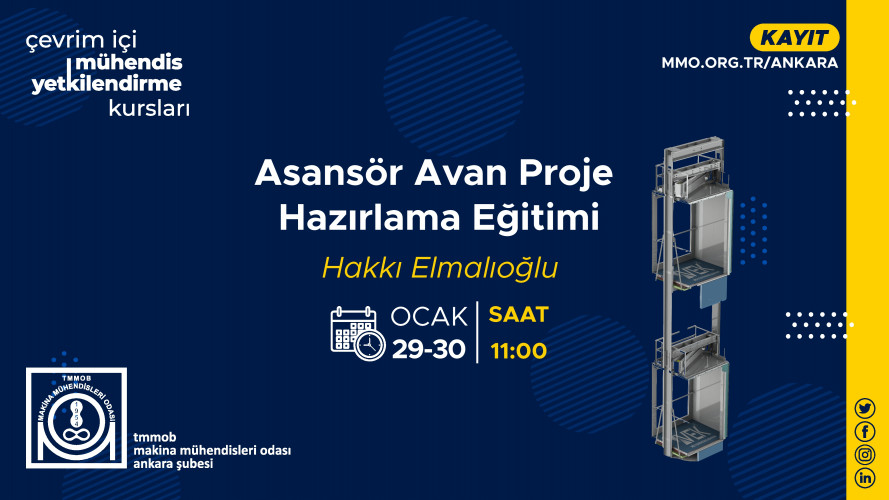 Asansör Avan Proje Hazirlama Mühendis Yetkilendirme Kursu (Çevrim İçi Eğitim)