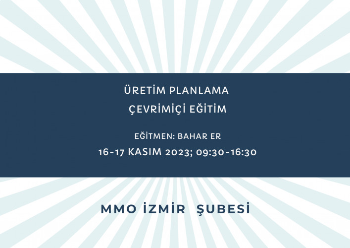 Üretim Planlama -- Çevrimiçi Eğitim