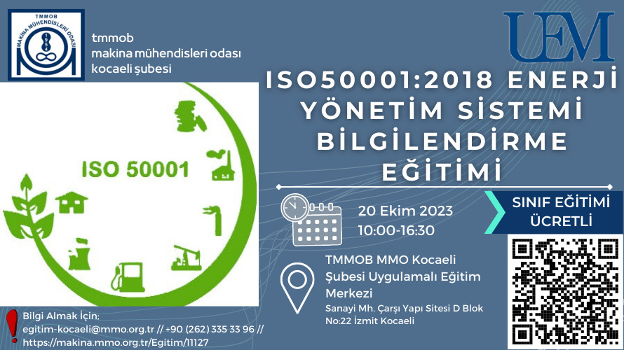 ISO 50001:2018 ENERJİ YÖNETİM SİSTEMİ EĞİTİMİ