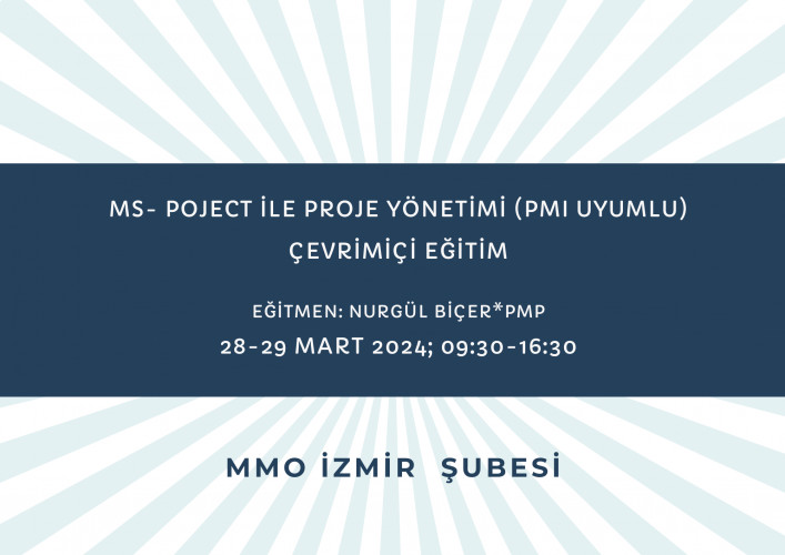 Ms-Project Uygulamalari Ile Proje Yönetimi(PMI Uymlu) -- Çevrimiçi Eğitim